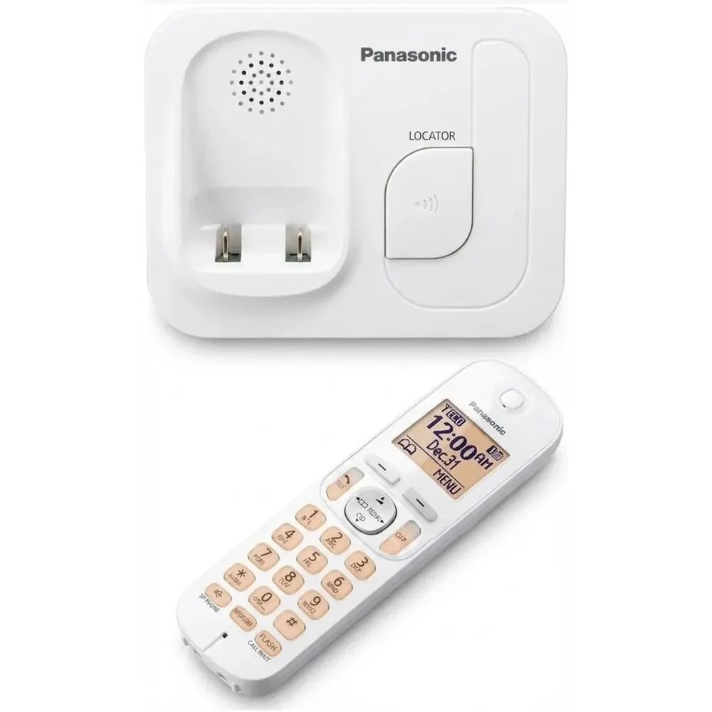 Panasonic KX-TGC200W Cordless Phone White Call Block Speakerphone 1 Handset